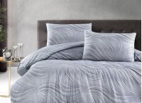 Постельное белье ранфорс First Choice - Homesko Donis Grey 100х200х30 см (Turkey), полуторный